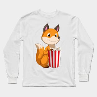 Fox with Popcorn Long Sleeve T-Shirt